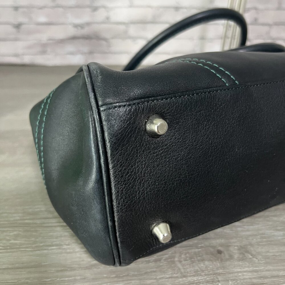 Coach | Vintage Black Leather Hampton Belted Satchel Tote Shoulder-Bag Purse - Picture 2 of 6